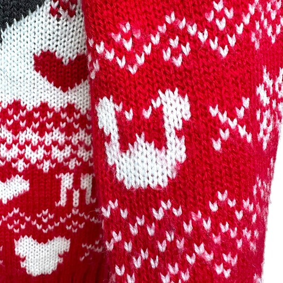 Disney Minnie Mouse Sweater Kids 18M Red White Festive Holiday Sequin Knit Top - Picture 6 of 11